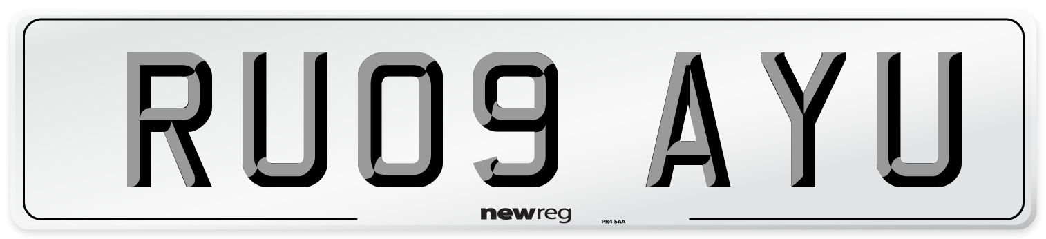 RU09 AYU Number Plate from New Reg
